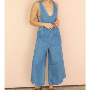 Free People Denim Overalls